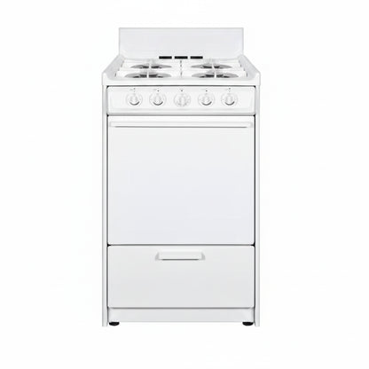 20 In. 2.5 Cu. Ft. Gas Range in White — product view 2
