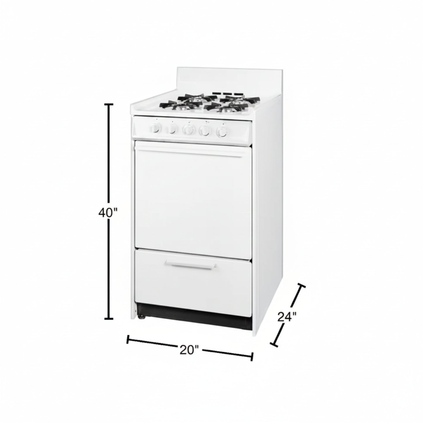 20 In. 2.5 Cu. Ft. Gas Range in White — product view 4