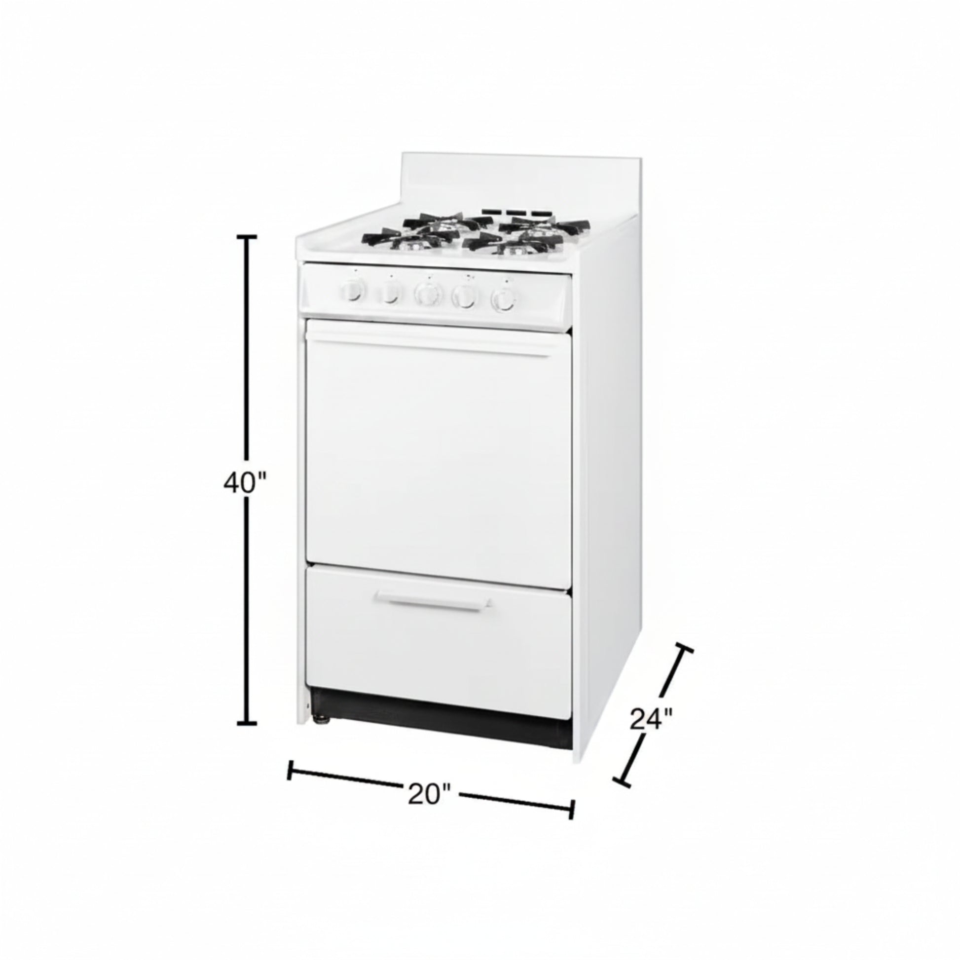20 In. 2.5 Cu. Ft. Gas Range in White — product view 4