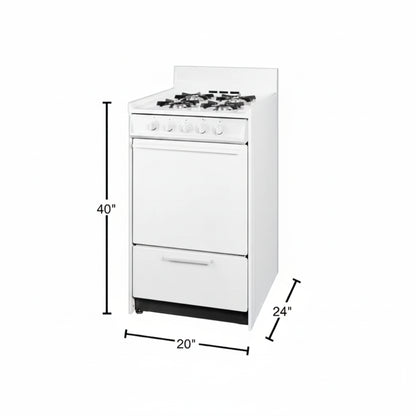 20 In. 2.5 Cu. Ft. Gas Range in White — product view 4