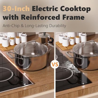 30 Inch Electric Cooktop, 5 Burner Electric Stove Top 6900W