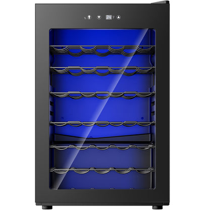 45 Bottles Wine Cooler Refrigerator,Built-In Wine Fridge with Stainless Steel Glass Door, for Home Bar, Kitchen, or Office