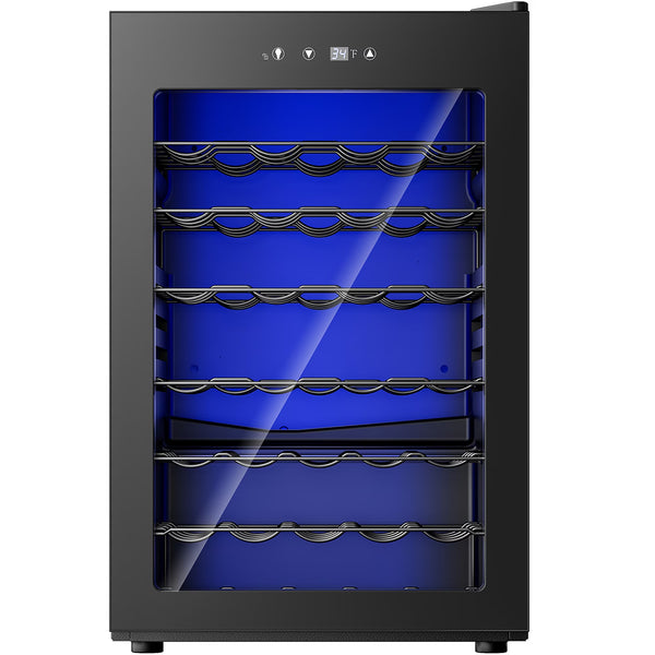 45-Bottle Built-In Wine Cooler with Stainless Steel Glass Door
