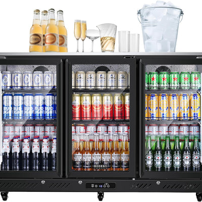 12 Cu.Ft Bar Cooler with 3 Glass Doors & LED Lighting