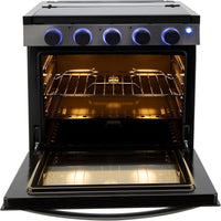 RV 3-Burner Gas Range, Silver, 1.8 Cu. Ft., No Range Hood
