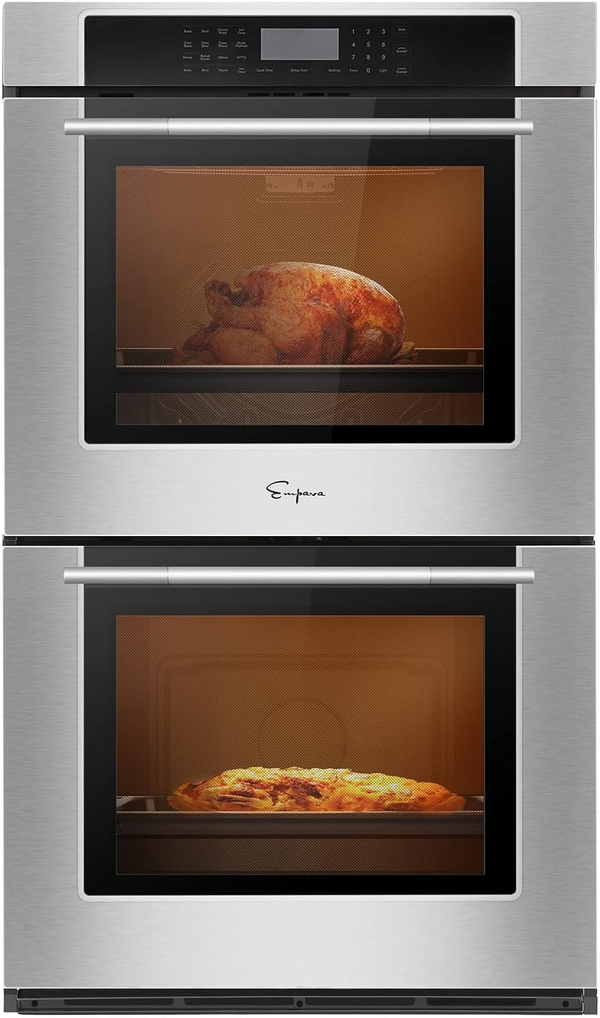 Empava 30" 10.0 Cu Ft Double Electric Wall Oven with Air Fry, EMPV-30WO05