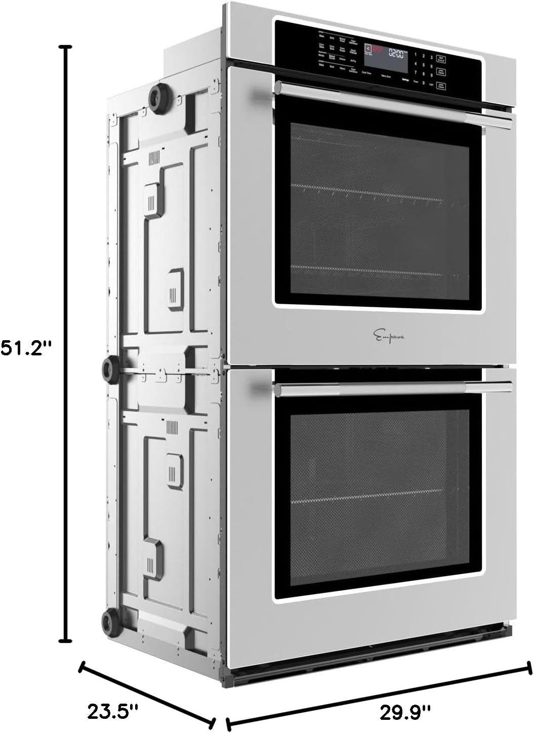 Empava 30" 10.0 Cu Ft Double Electric Wall Oven with Air Fry, EMPV-30WO05