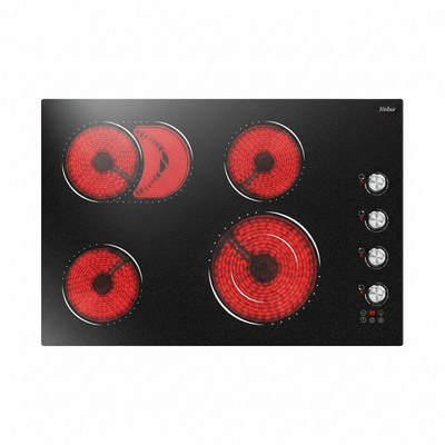 30" Electric Cooktop, 4 Burners, Dual Ring & Oval, 6700W