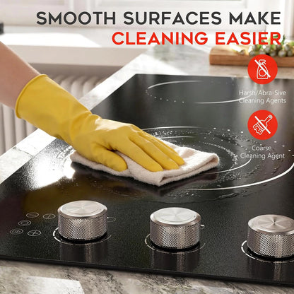30 Inch Electric Cooktop, 4 Burner 6700W Dual Ring & Oval Burner — product view 9