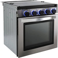 RV 3-Burner Gas Range, Silver, 1.8 Cu. Ft., No Range Hood — Studio Shot