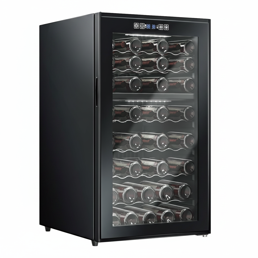 52-Bottle Dual Zone Freestanding Wine Cooler, Black